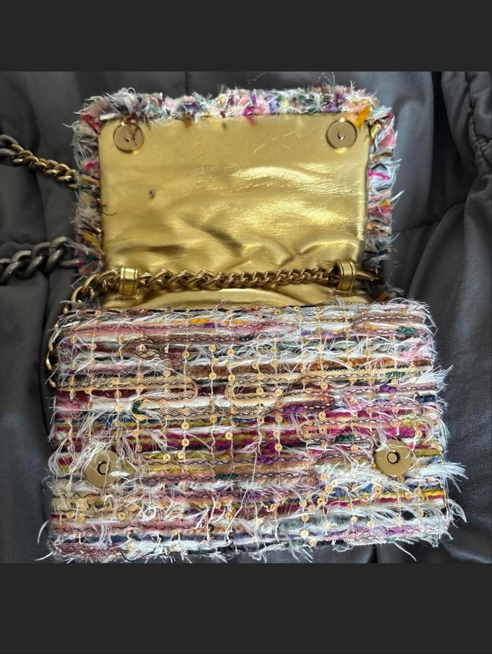 Kurt Geiger Tweed Sequin Crossbody Bag Nwot - Picture 7 of 12